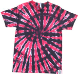 Red & Black Spiral Tie Dyed Shirt