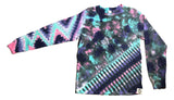 Zig Zag Accordion Long Sleeve Tie Dyed Shirt (size medium)