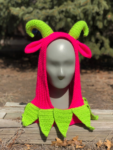 Custom Crochet Dancing Goat Hood for Erin