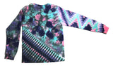 Zig Zag Accordion Long Sleeve Tie Dyed Shirt (size medium)