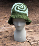 Spiral Granny Square Crochet Hat (Green)