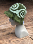 Spiral Granny Square Crochet Hat (Green)