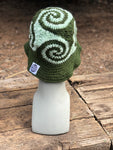 Spiral Granny Square Crochet Hat (Green)