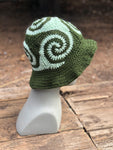 Spiral Granny Square Crochet Hat (Green)