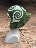 Spiral Granny Square Crochet Hat (Green)
