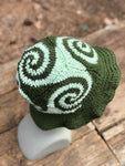 Spiral Granny Square Crochet Hat (Green)