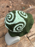 Spiral Granny Square Crochet Hat (Green)