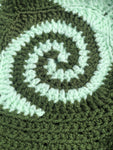 Spiral Granny Square Crochet Hat (Green)