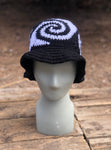 Spiral Granny Square Crochet Hat (Black & White)