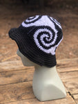 Spiral Granny Square Crochet Hat (Black & White)
