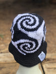 Spiral Granny Square Crochet Hat (Black & White)