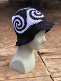 Spiral Granny Square Crochet Hat (Black & White)