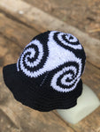 Spiral Granny Square Crochet Hat (Black & White)