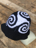 Spiral Granny Square Crochet Hat (Black & White)