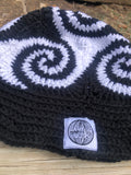 Spiral Granny Square Crochet Hat (Black & White)