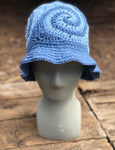 Spiral Granny Square Crochet Hat (Blue)