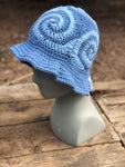 Spiral Granny Square Crochet Hat (Blue)