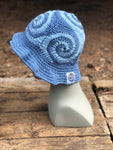 Spiral Granny Square Crochet Hat (Blue)