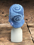 Spiral Granny Square Crochet Hat (Blue)