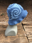 Spiral Granny Square Crochet Hat (Blue)