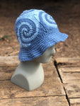 Spiral Granny Square Crochet Hat (Blue)