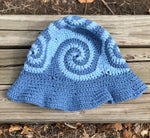 Spiral Granny Square Crochet Hat (Blue)