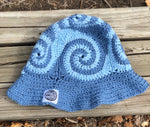 Spiral Granny Square Crochet Hat (Blue)