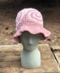 Spiral Granny Square Crochet Hat (Pink)