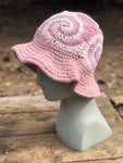 Spiral Granny Square Crochet Hat (Pink)
