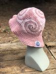 Spiral Granny Square Crochet Hat (Pink)