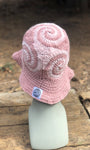 Spiral Granny Square Crochet Hat (Pink)