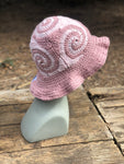 Spiral Granny Square Crochet Hat (Pink)