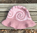 Spiral Granny Square Crochet Hat (Pink)