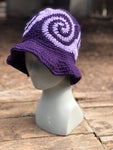 Spiral Granny Square Crochet Hat (Purple)