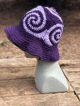 Spiral Granny Square Crochet Hat (Purple)