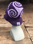 Spiral Granny Square Crochet Hat (Purple)