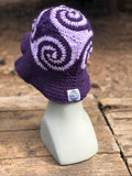 Spiral Granny Square Crochet Hat (Purple)