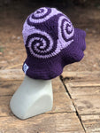 Spiral Granny Square Crochet Hat (Purple)