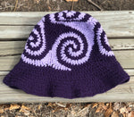 Spiral Granny Square Crochet Hat (Purple)