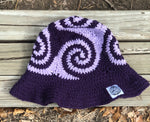 Spiral Granny Square Crochet Hat (Purple)