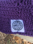 Spiral Granny Square Crochet Hat (Purple)