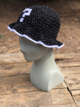 Black and White Sparkle ? Crochet Bucket Hat