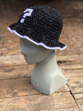 Black and White Sparkle ? Crochet Bucket Hat