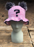 Pink, Black, & White Fluffy ? Crochet Bucket Hat