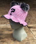 Pink, Black, & White Fluffy ? Crochet Bucket Hat