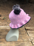 Pink, Black, & White Fluffy ? Crochet Bucket Hat