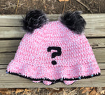 Pink, Black, & White Fluffy ? Crochet Bucket Hat