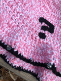 Pink, Black, & White Fluffy ? Crochet Bucket Hat