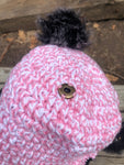 Pink, Black, & White Fluffy ? Crochet Bucket Hat