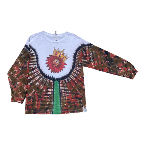 Red Daisy Tie Dyed Long Sleeve